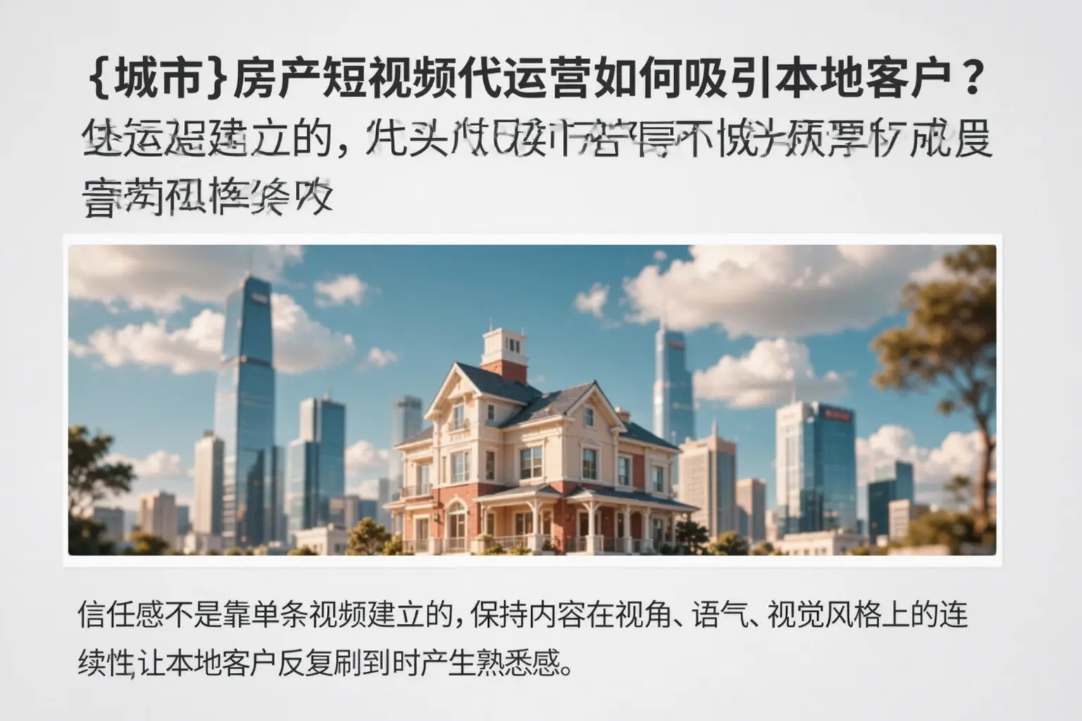 海林房产短视频代运营如何吸引本地客户?